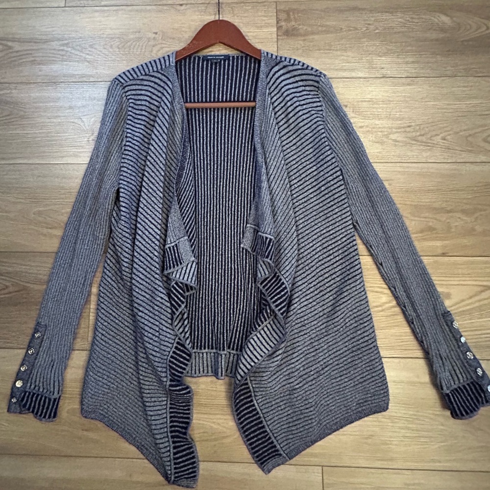 Tommy Hilfiger Blue Ribbed Waterfall Cardigan Size M